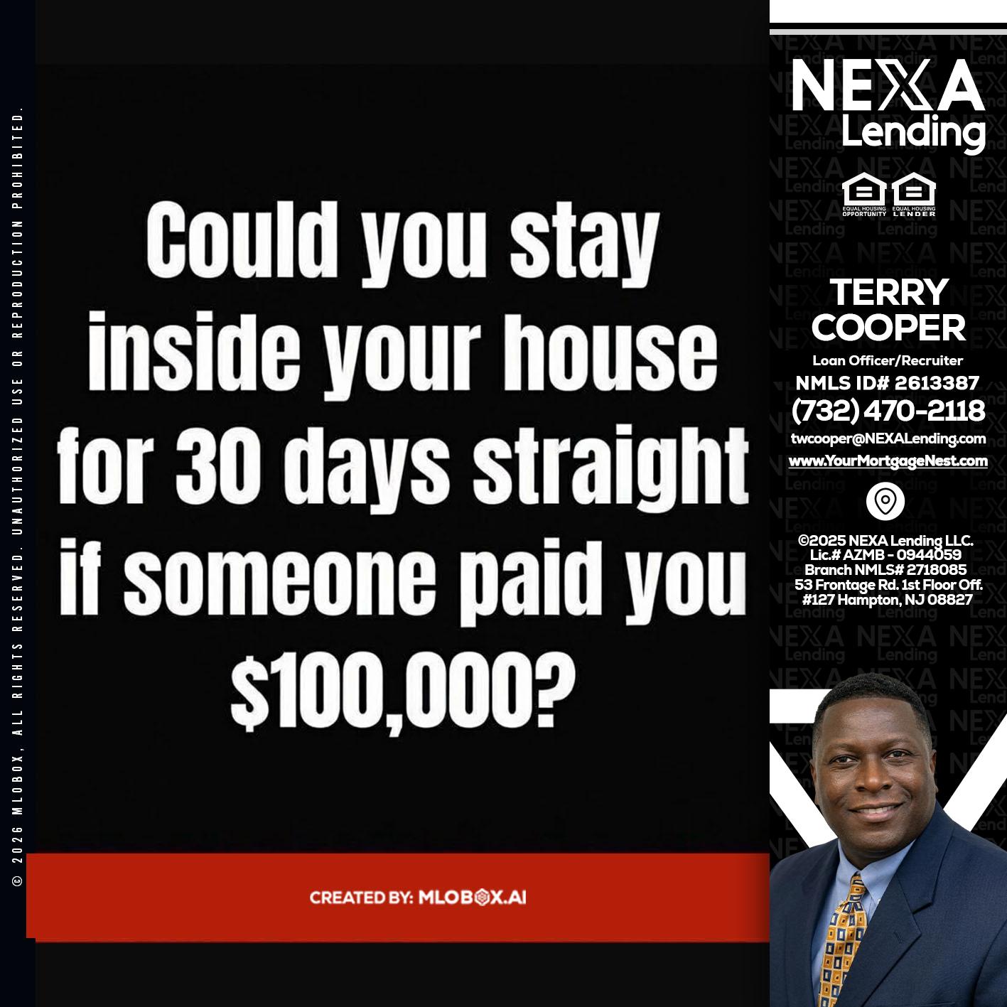 COULD YOU STAY - Terry Cooper -Loan Officer/Recruiter