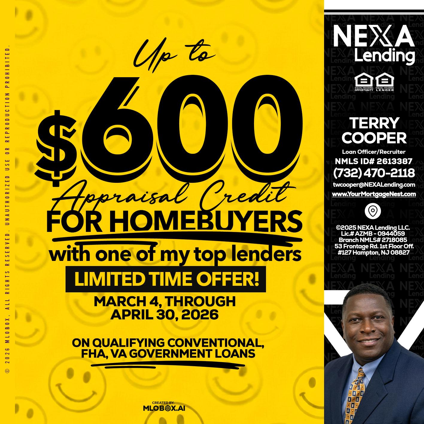 UP TO 600 - Terry Cooper -Loan Officer/Recruiter