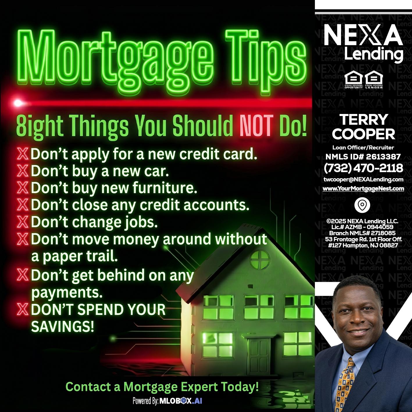 Mortgage Tips at your Door - Terry Cooper -Loan Officer/Recruiter