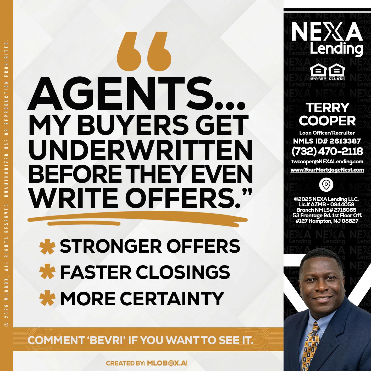 agents - Terry Cooper -Loan Officer/Recruiter
