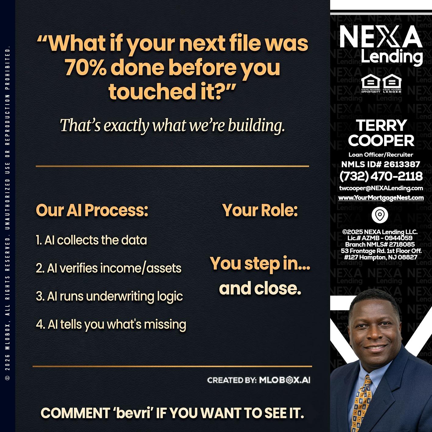 WHAT IF YOUR - Terry Cooper -Loan Officer/Recruiter