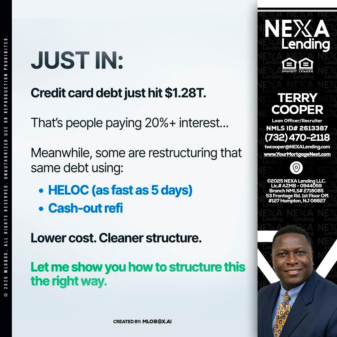 JUST IN - Terry Cooper -Loan Officer/Recruiter