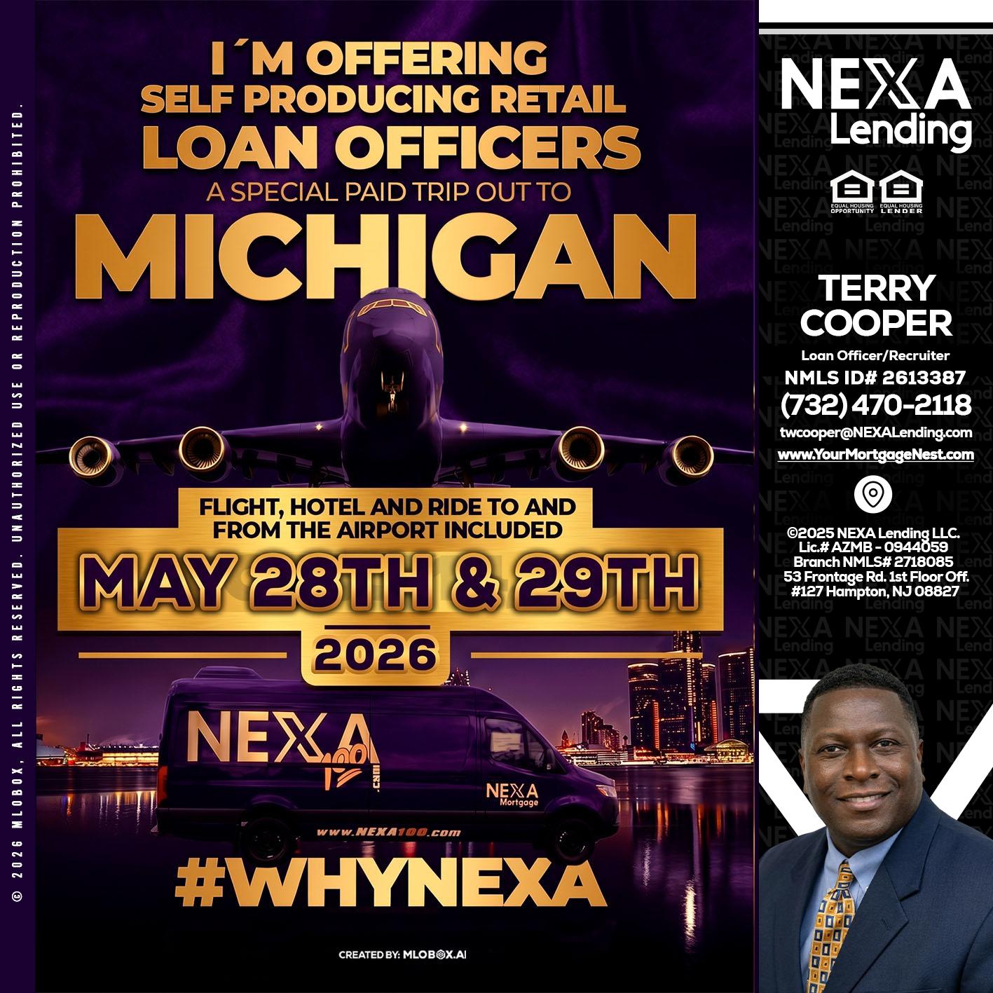 MICHIGAN - Terry Cooper -Loan Officer/Recruiter