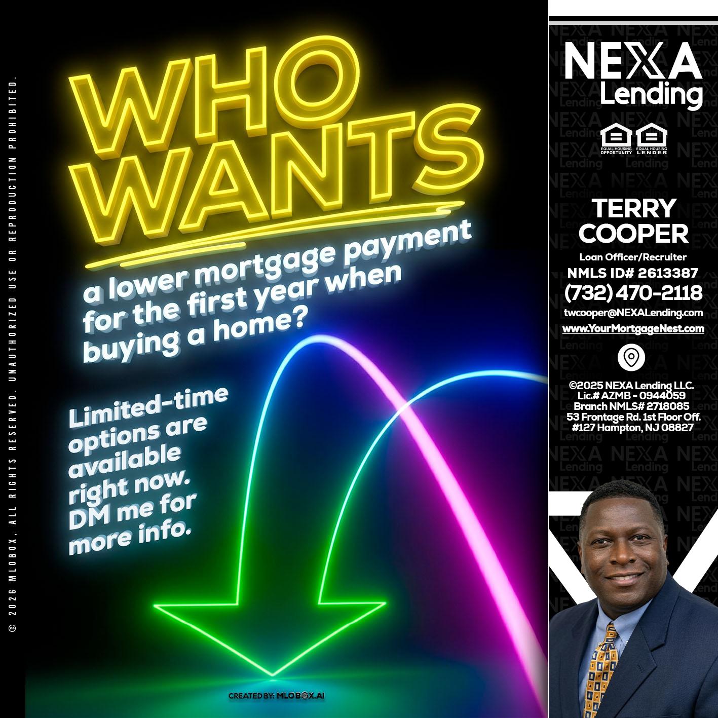 WHO WANTS - Terry Cooper -Loan Officer/Recruiter