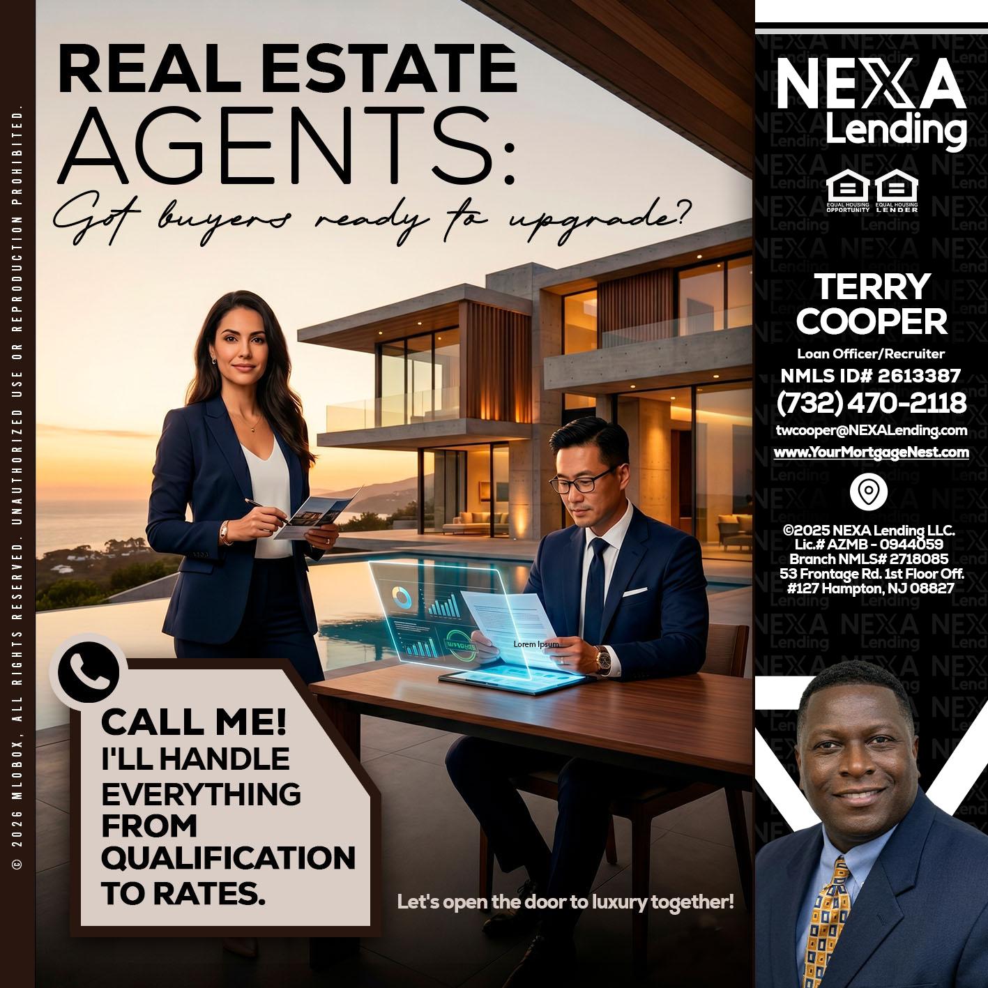 REAL ESTATE AGENTS - Terry Cooper -Loan Officer/Recruiter