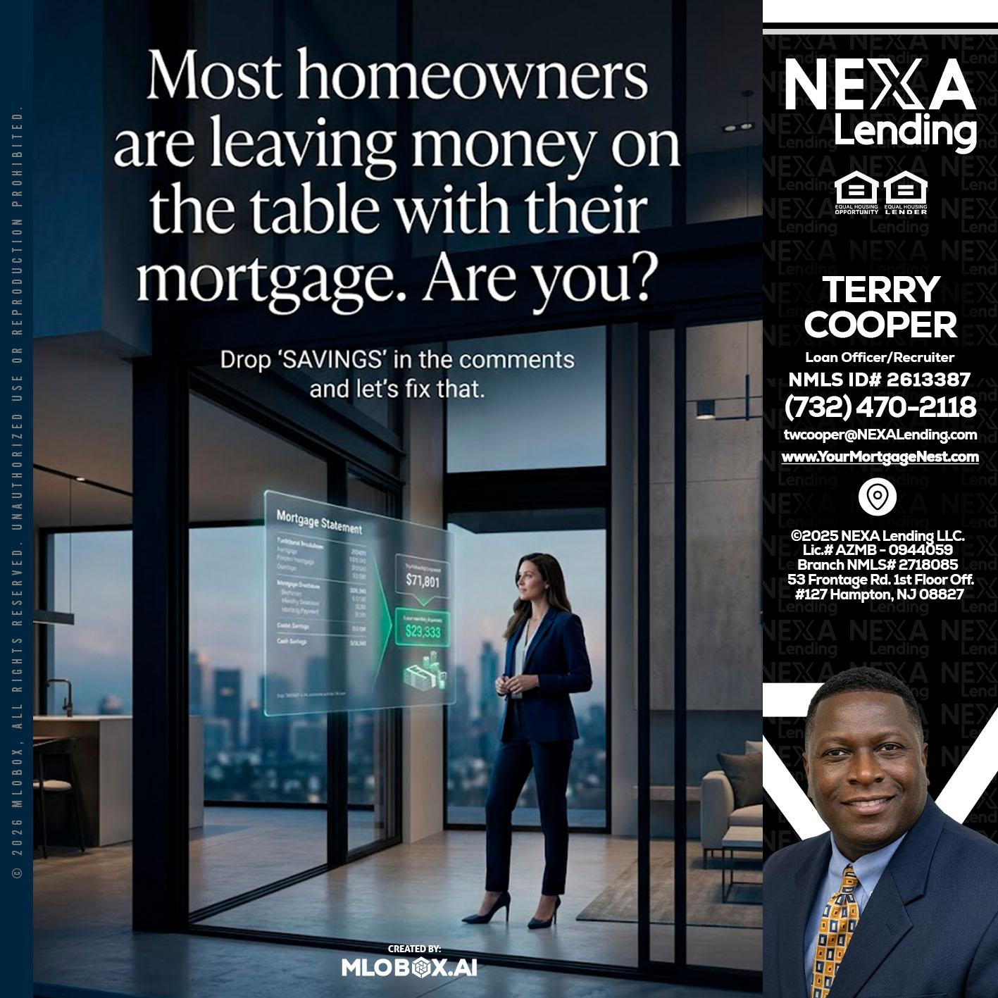 MOST OWNERS - Terry Cooper -Loan Officer/Recruiter