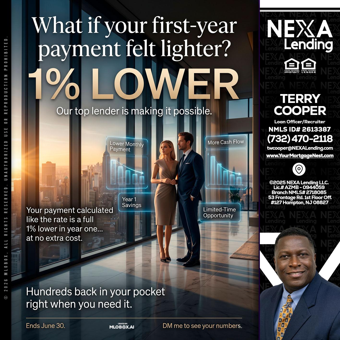 1% LOWER - Terry Cooper -Loan Officer/Recruiter