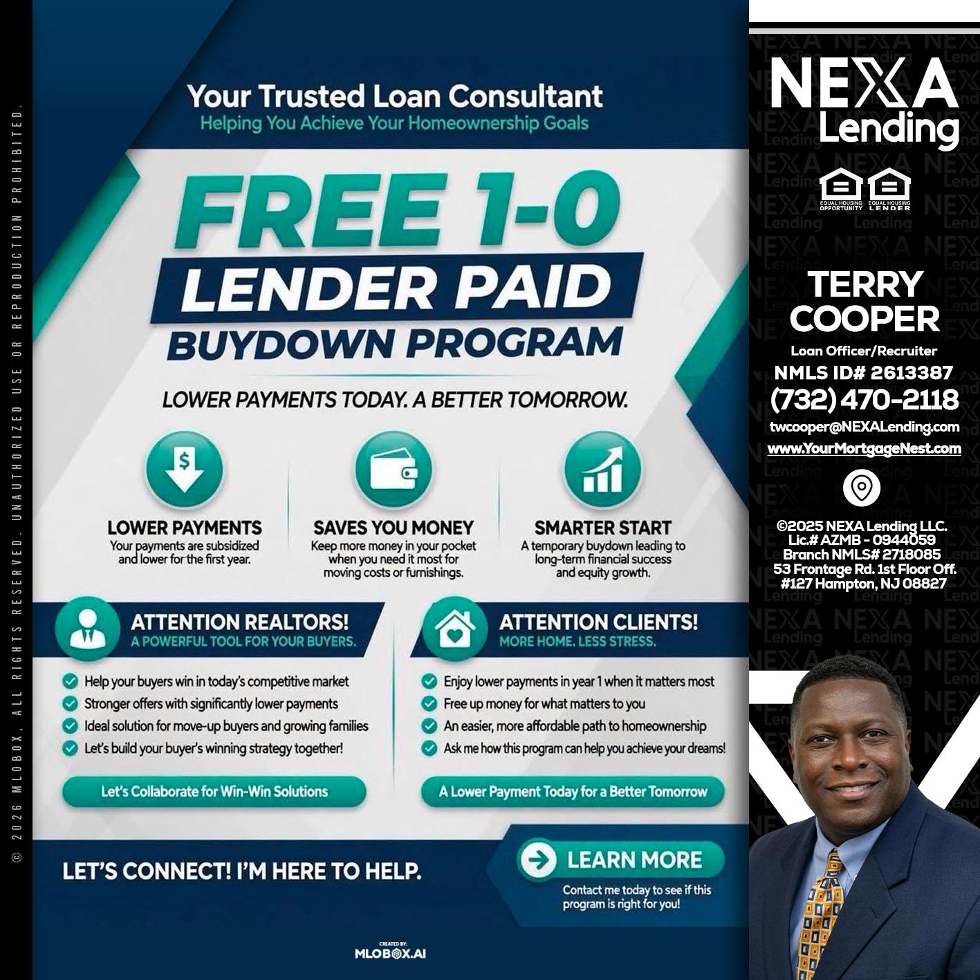 FREE 1-0 - Terry Cooper -Loan Officer/Recruiter