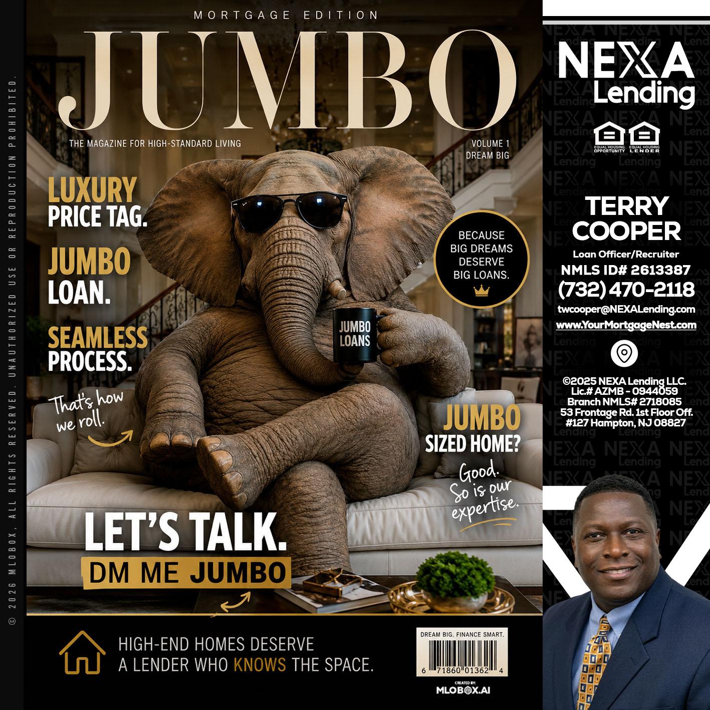 JUMBO LOANS - Terry Cooper -Loan Officer/Recruiter