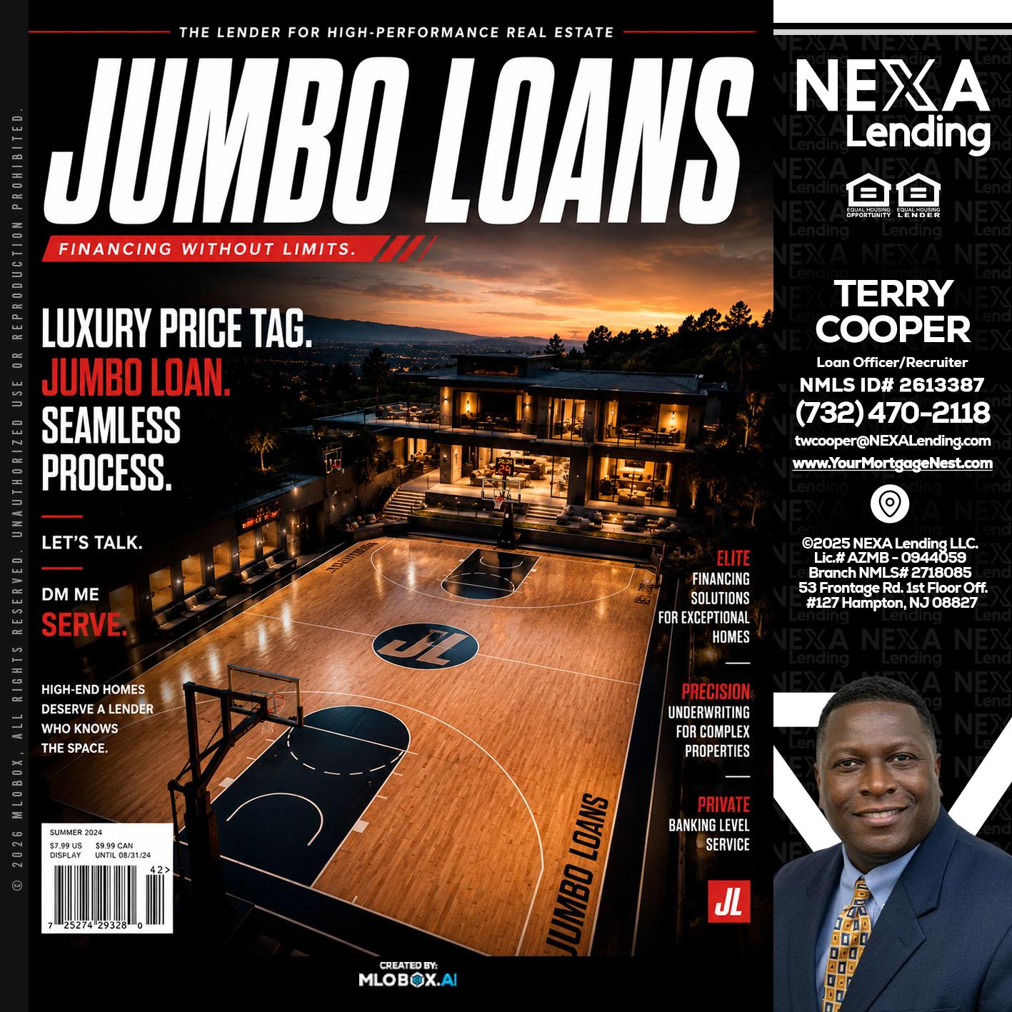 JUMBO LOANS - Terry Cooper -Loan Officer/Recruiter