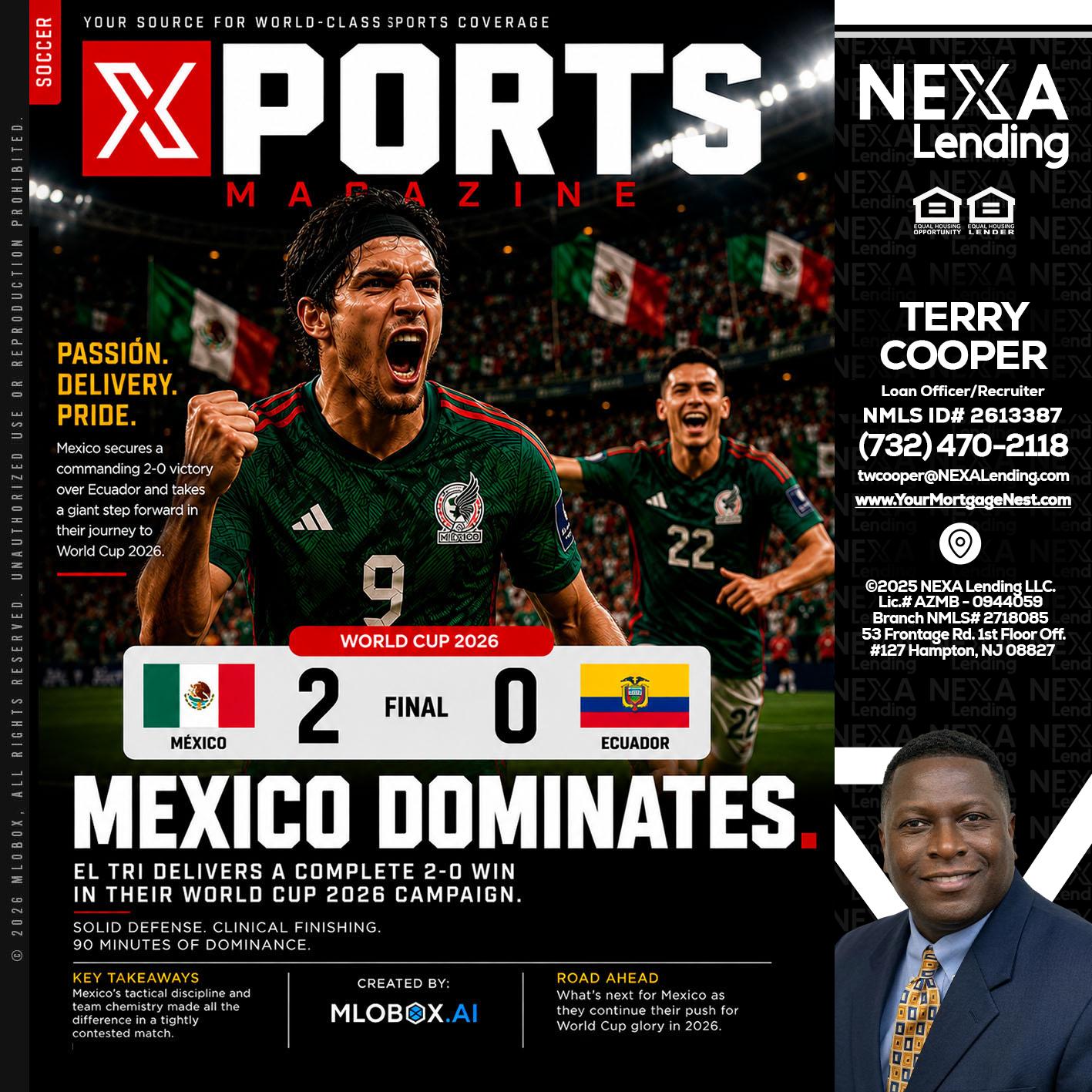 XPORTS MEX 2-0 ECUADOR - Terry Cooper -Loan Officer/Recruiter