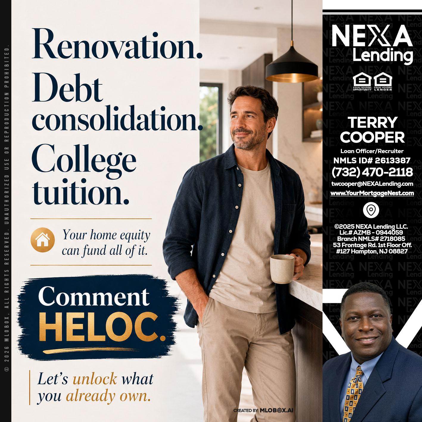 RENOVATION DEBT - Terry Cooper -Loan Officer/Recruiter