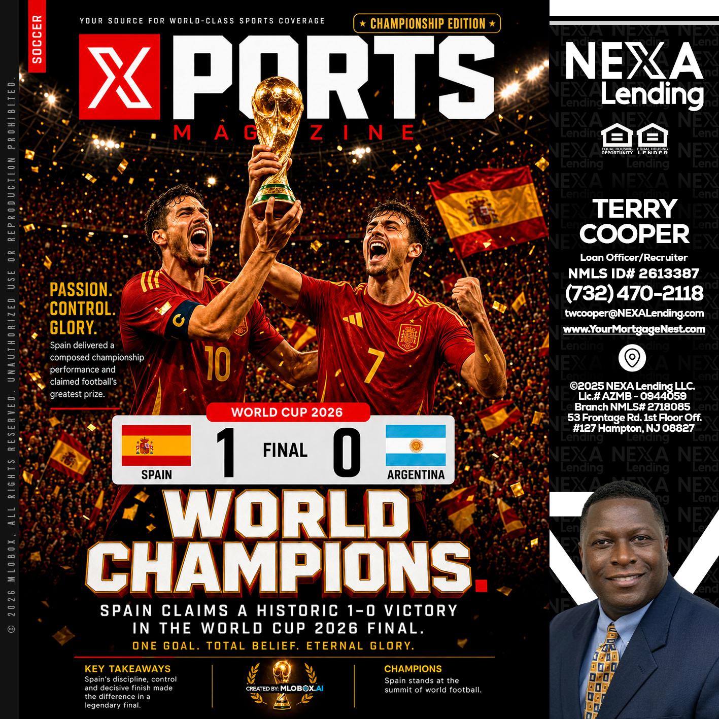 SPAIN CHAMPION - Terry Cooper -Loan Officer/Recruiter