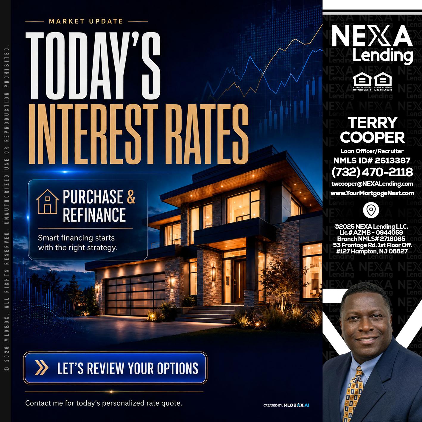 TODAYS RATES - Terry Cooper -Loan Officer/Recruiter