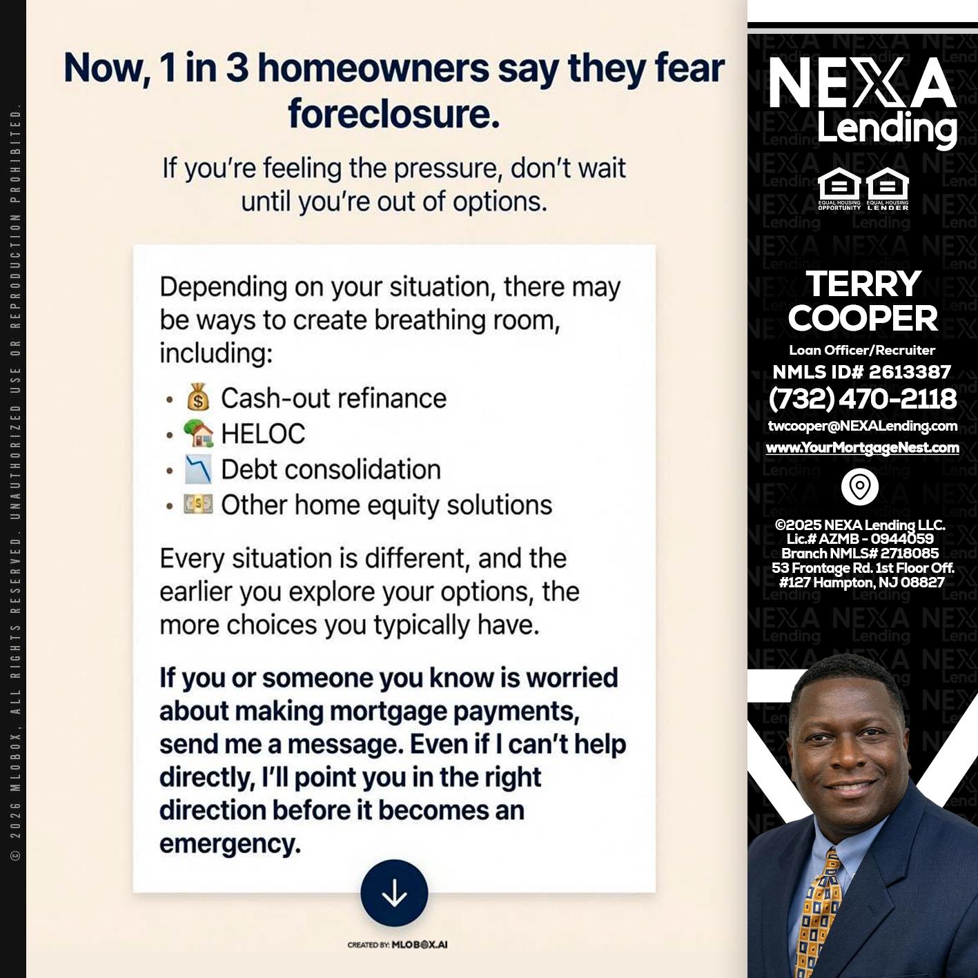 NOW, 1 IN 3 - Terry Cooper -Loan Officer/Recruiter