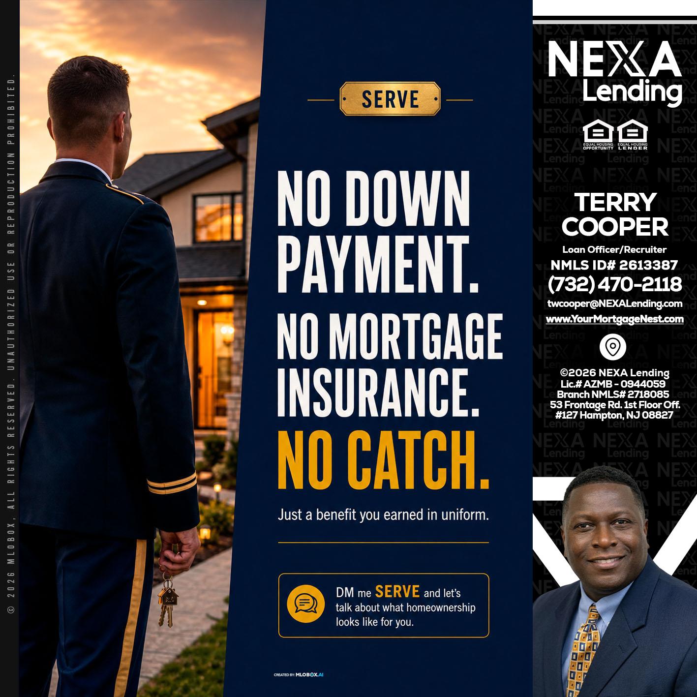 NO DOWN PAYMENT - Terry Cooper -Loan Officer/Recruiter