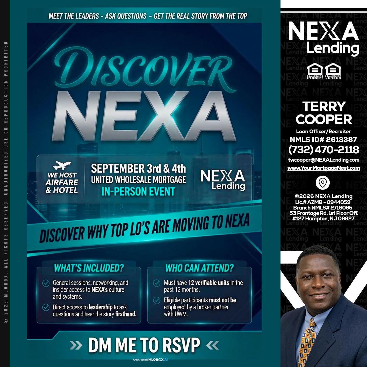 DISCOVER NEXA - Terry Cooper -Loan Officer/Recruiter